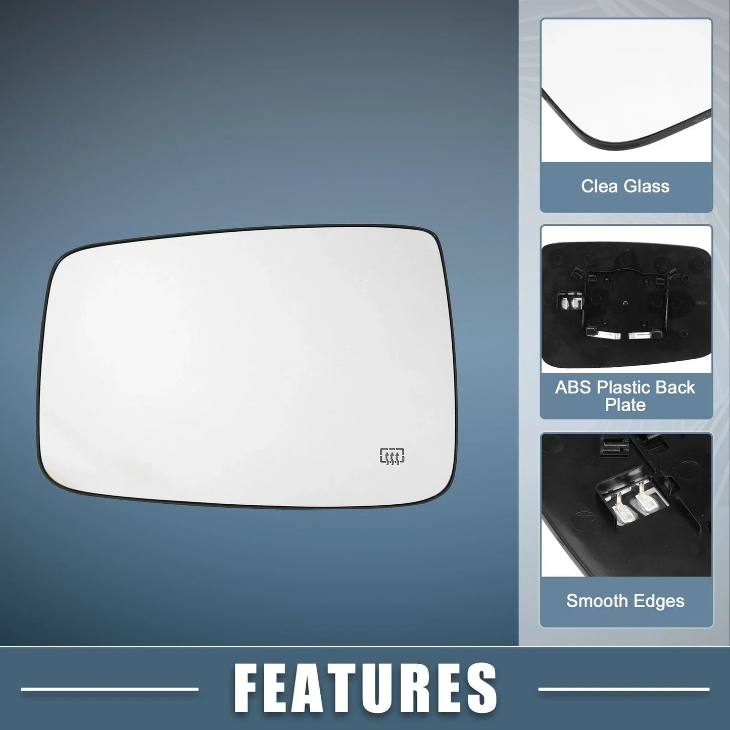 Heated Mirror Glass Left Side for Dodge Ram 1500 2500 (2009-2018)