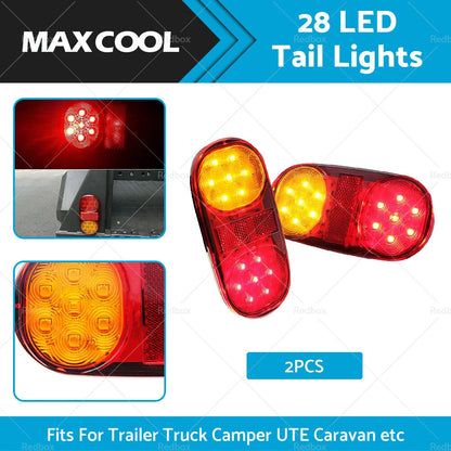 28 LED Trailer Lights for Truck Camper UTE Caravan Stop Indicator