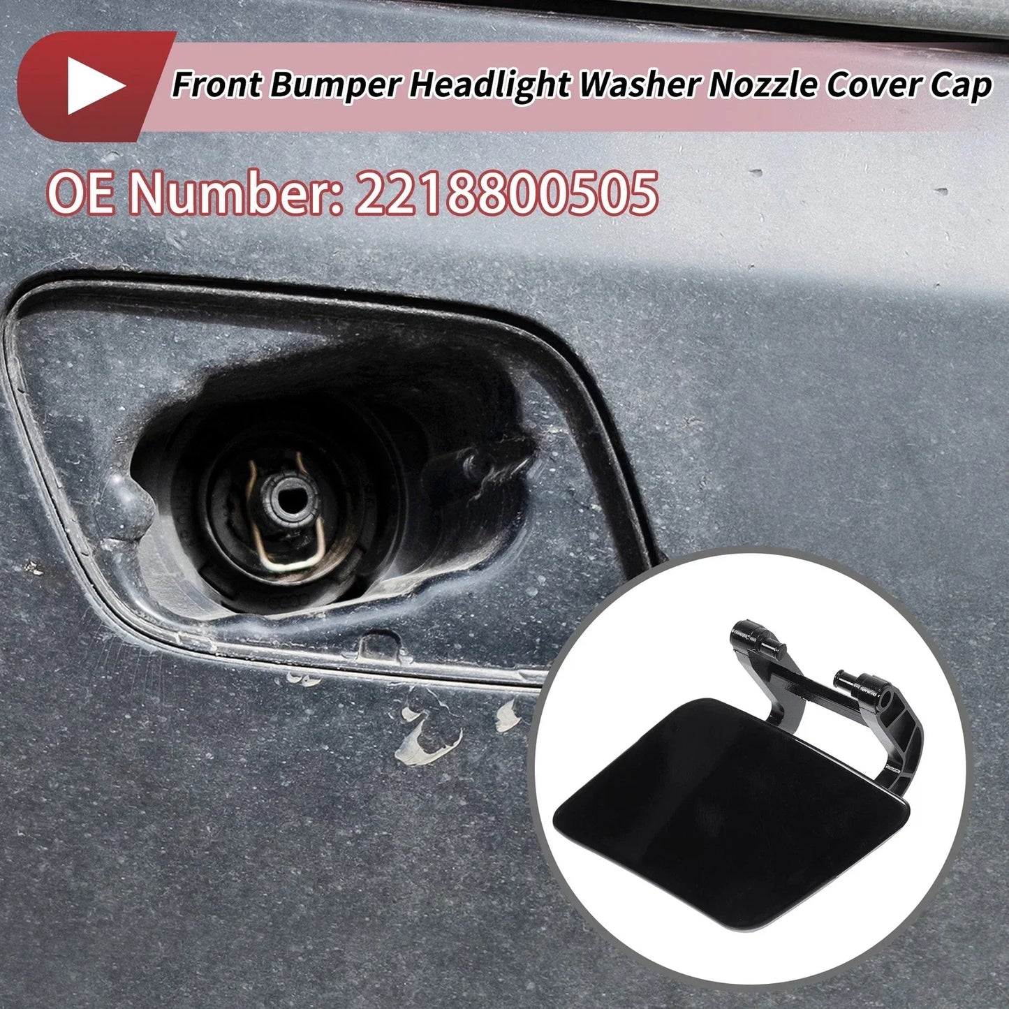 Front Left Bumper Headlight Washer Nozzle Cover for Mercedes-Benz
