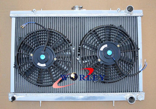 Aluminum Radiator & Fans for Nissan Skyline R32 GTS GTR (1989-1994)