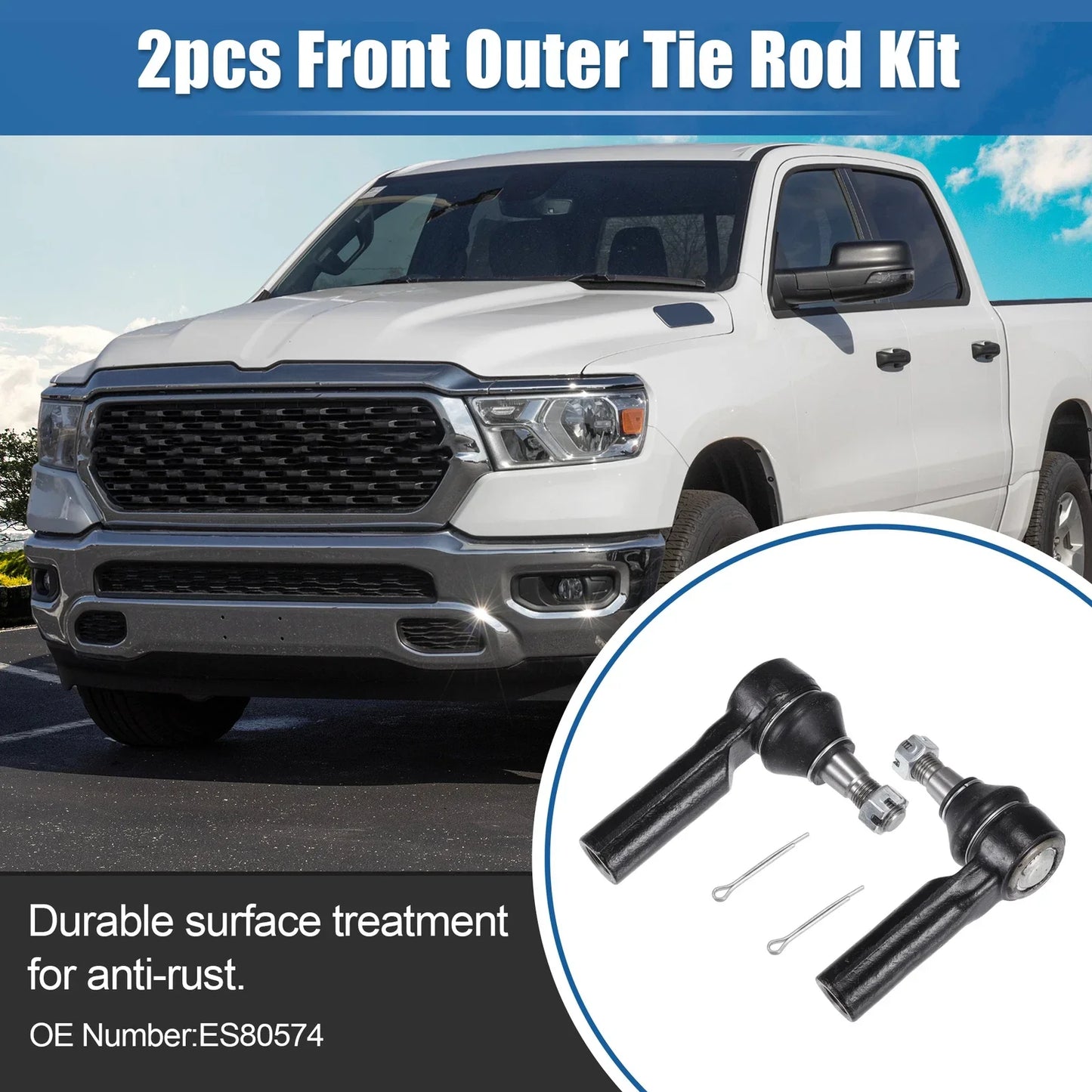 2 x Front Outer Tie Rod Ends for Dodge Ram 1500 (2006-2010)