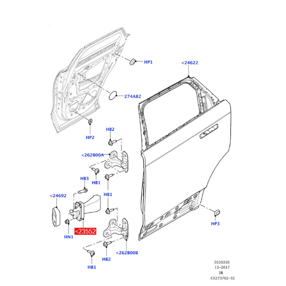 Door Check Limiter Stopper for Land Rover Range Rover Velar & Jaguar F-Pace