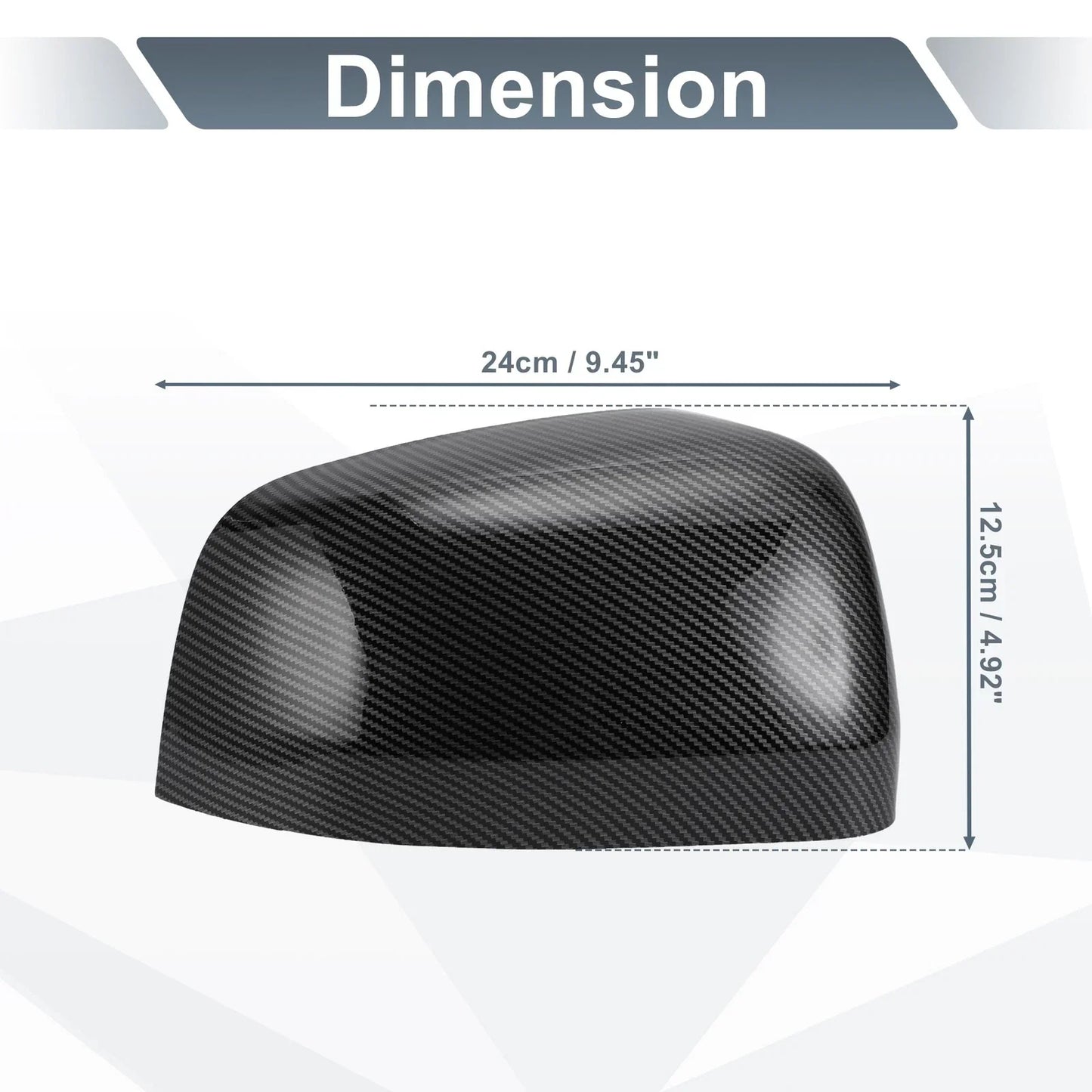 Rearview Mirror Cover Cap Set 2 x Black Carbon Fiber for Jeep Grand Cherokee