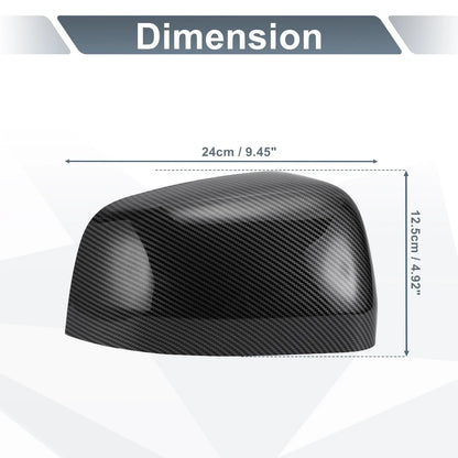 Rearview Mirror Cover Cap Set 2 x Black Carbon Fiber for Jeep Grand Cherokee