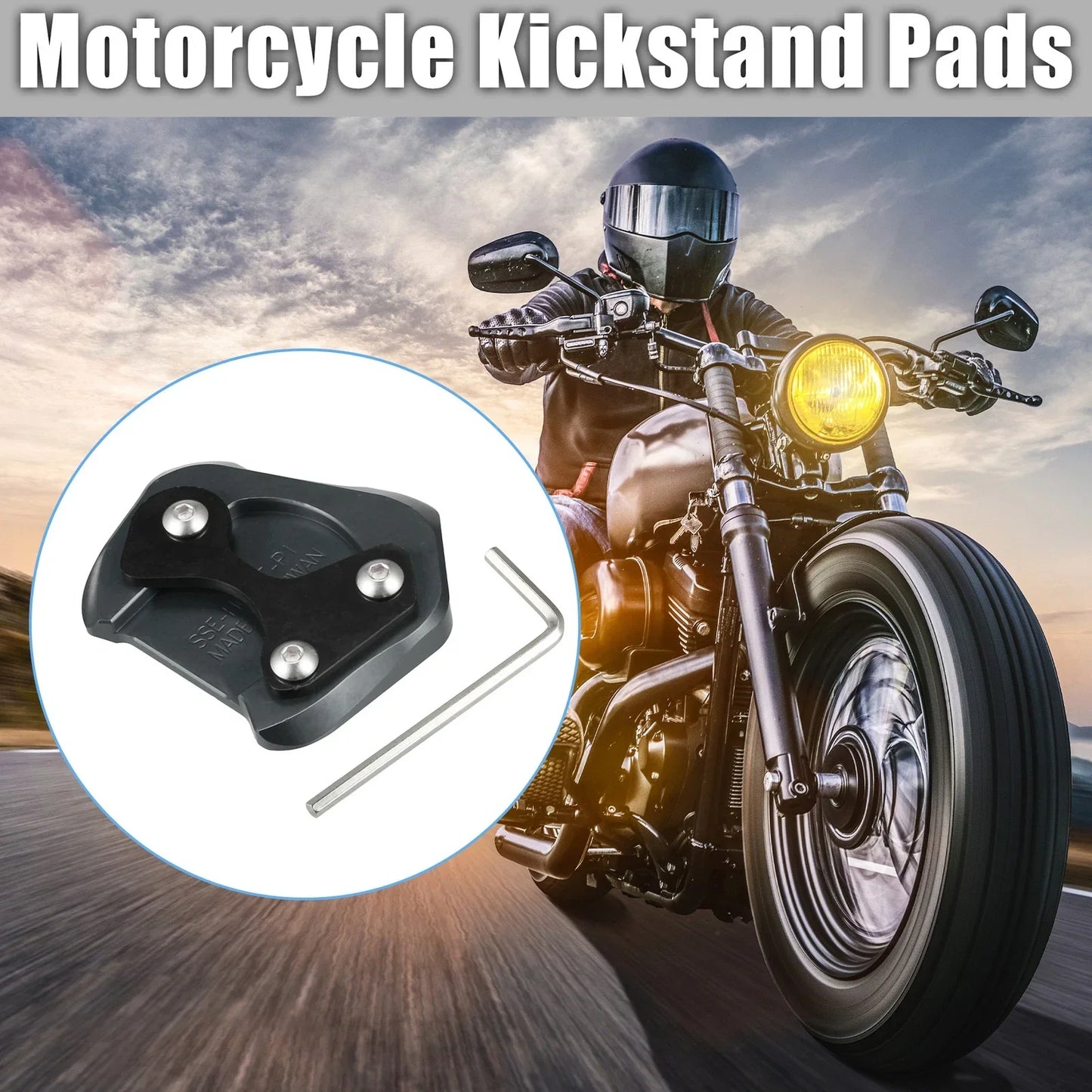 Motorcycle Kickstand Pad Set Aluminum Alloy for HONDA CB200X (2021-2023)