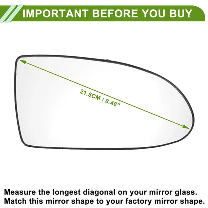 Right Side Mirror Glass Replacement for Hyundai Accent (2005-2009)