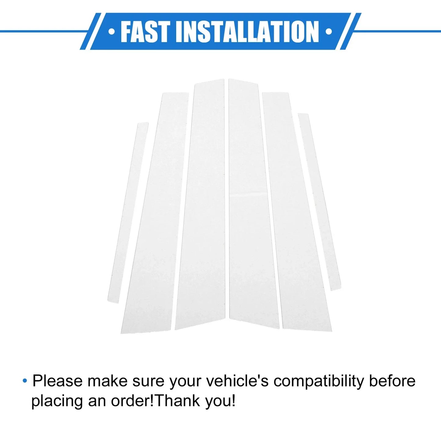 6 x Pillar Post Trim Covers for Honda Accord Sedan (2008-2012) Black