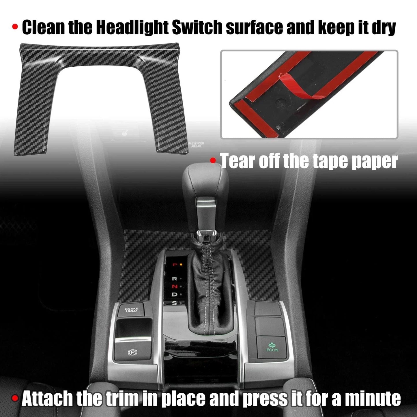 Gear Panel Trim Shift Box Cover for Honda Civic (2016-2021)