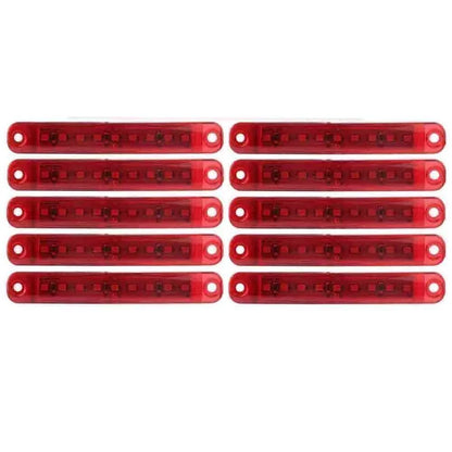 10 x Red 9 LED Sealed Side Marker Clearance Lights for Car Truck Trailer