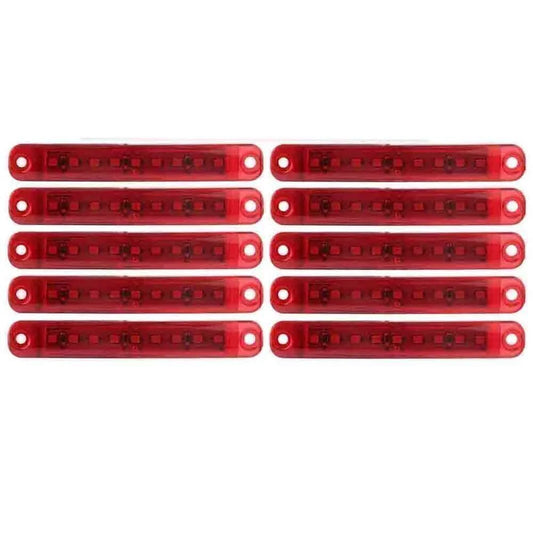 10 x Red 9 LED Sealed Side Marker Clearance Lights for Car Truck Trailer