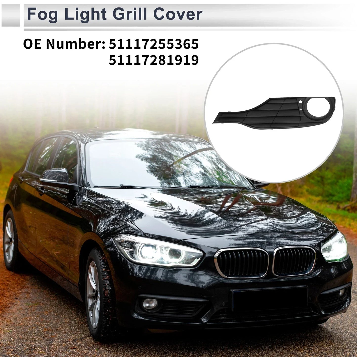 Left Front Fog Light Grill for BMW 320i (2013-2015)