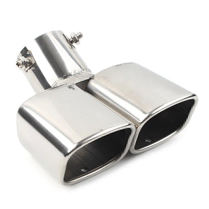Dual Steel Rear Exhaust Pipe Tail Muffler Tip for Universal Car Accessories