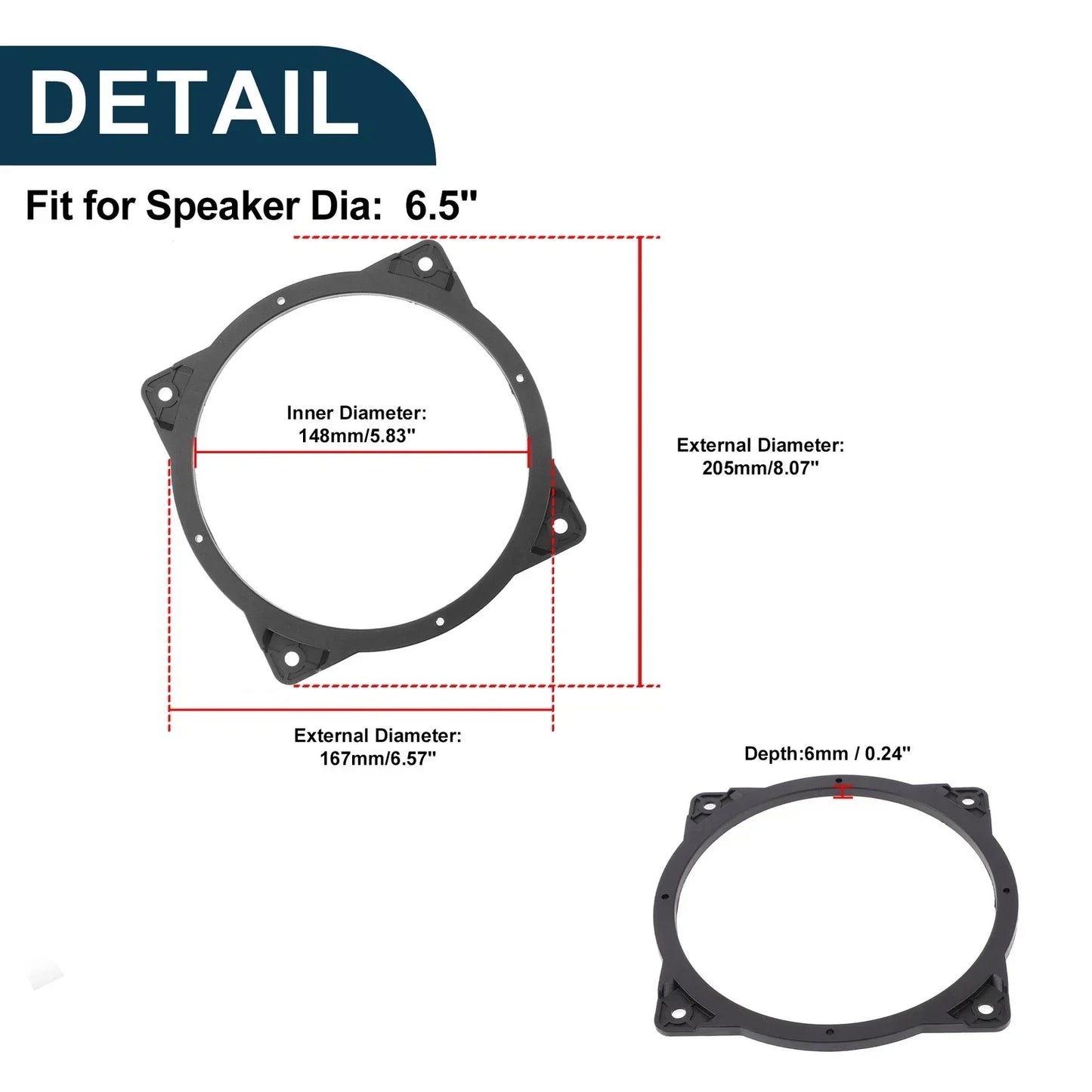 Speaker Spacer Ring Adapter for Hyundai 2006-2021 (2 x Pcs)