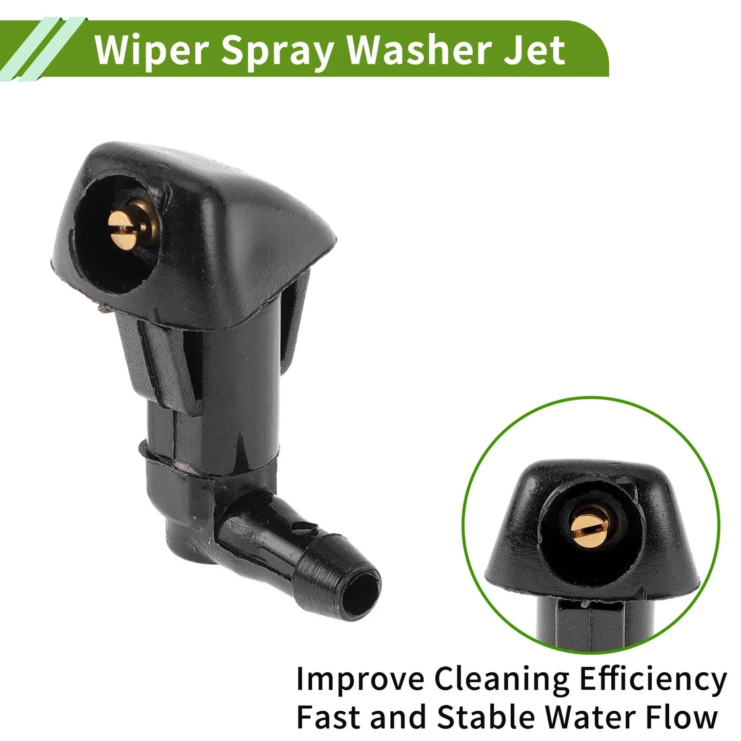 Windshield Washer Nozzle & Hose Connector for Honda (2006-2011) Black