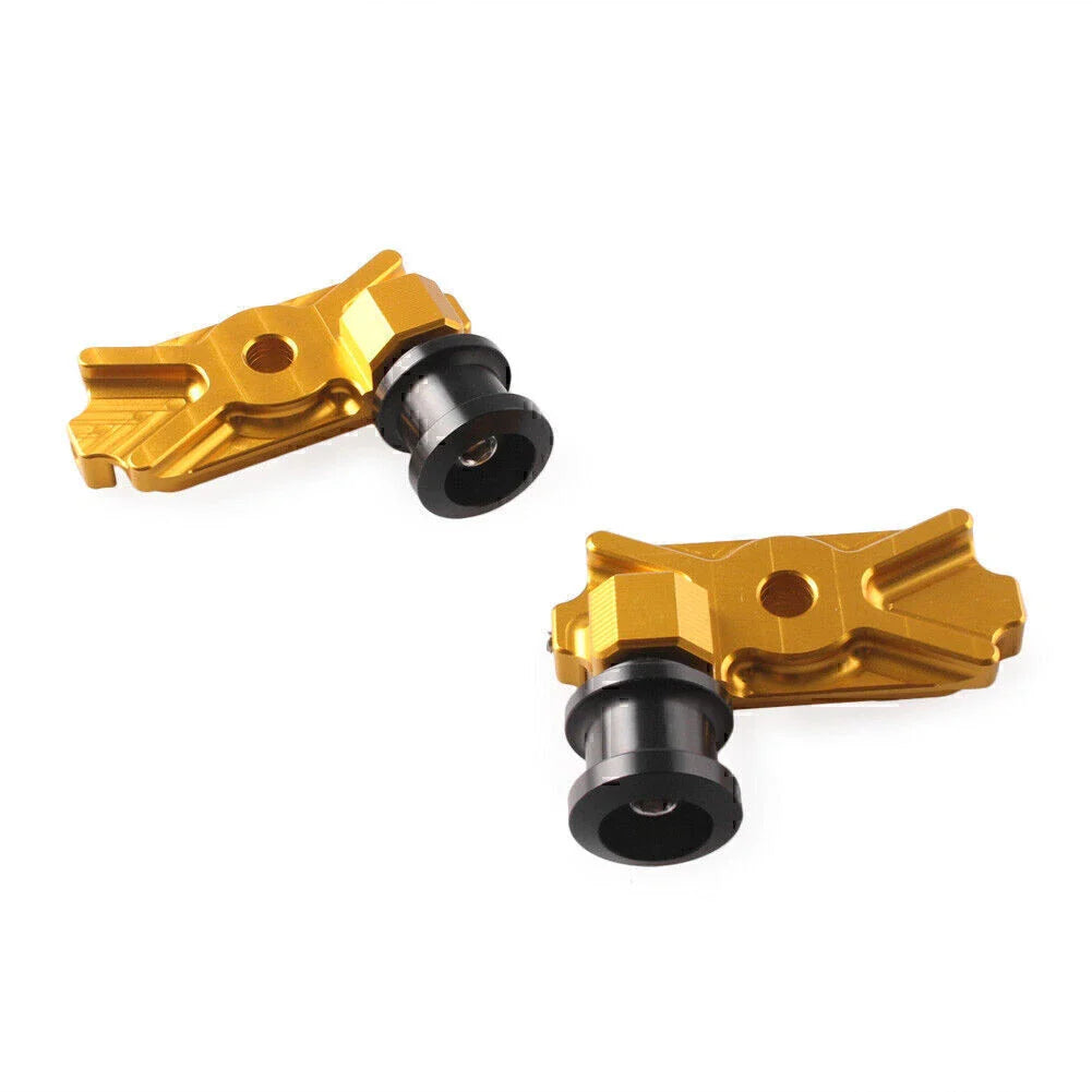 Gold CNC Swingarm Spool Adapters for Kawasaki Ninja 250 300 (2013-2023)