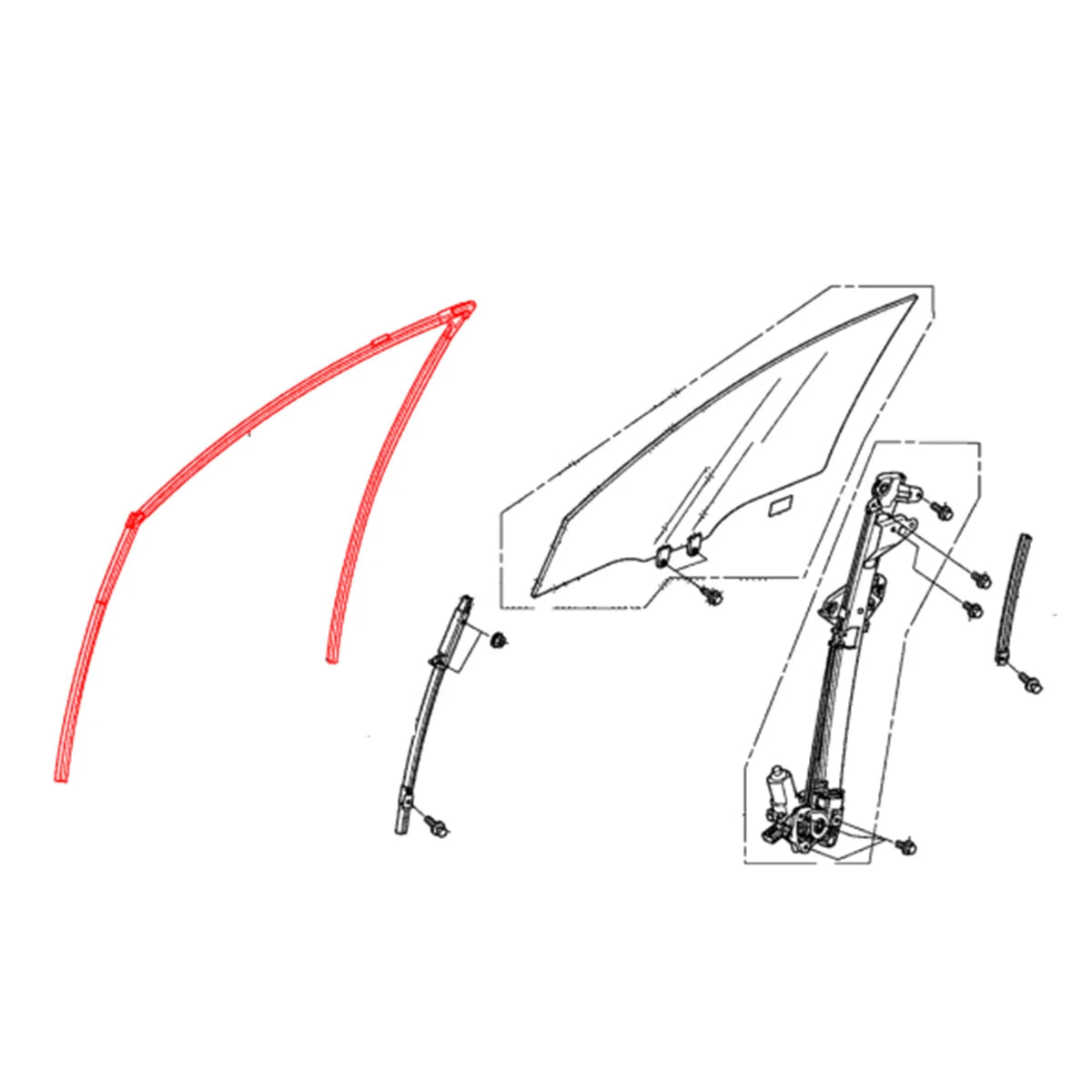 Front Door Glass Run Channel for Honda Accord CP1 CP2 CP3 2008-2011