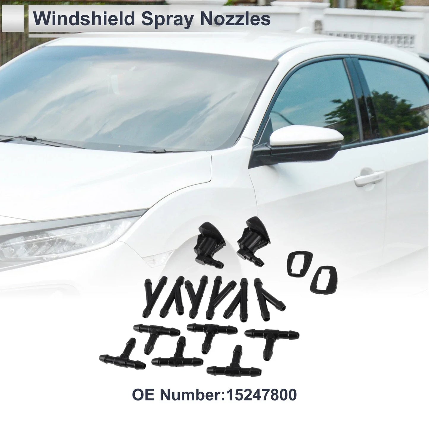 Windshield Washer Nozzle & 6 x Hose Connectors for GMC