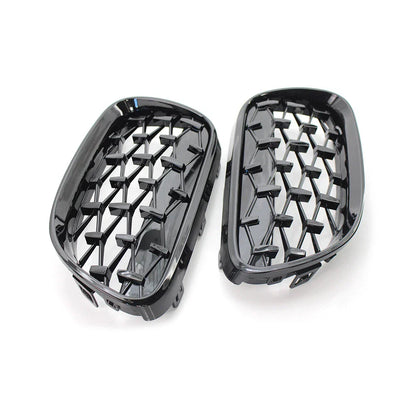 Glossy Black Front Kidney Grille Diamond Grille for BMW 3 Series (2010-2013)