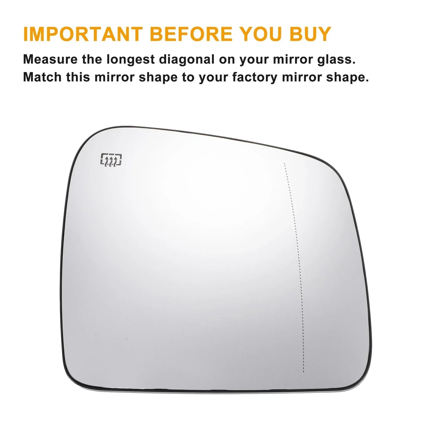 Left Right White Mirror Glass w/ Back Heated for Jeep Dodge (2014-2019)