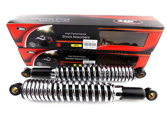 340mm JBS Black/Chrome Rear Shock Absorbers for BMW R80RT/7 (1978-1984)