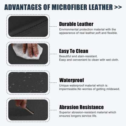 Black Microfiber Leather Armrest Protector Cover for Honda Civic (2016-2023)