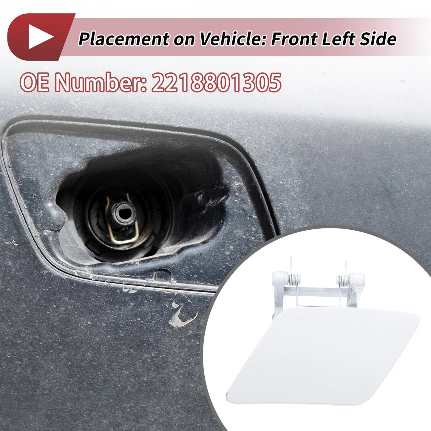 Front Left Washer Nozzle Cover for Mercedes-Benz S350 (2012-2013) White 1 x