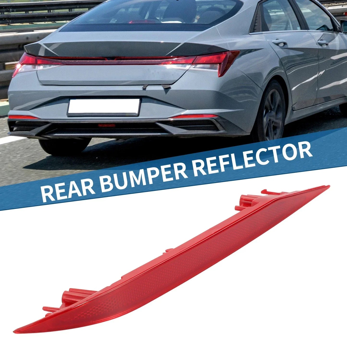 Rear Left Bumper Reflector for Hyundai Elantra Sedan (2021-2023) Red