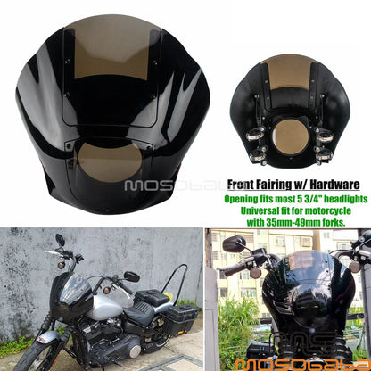 Smoke Windshield Quarter Headlight Fairing for Harley Softail FXBB FXLR FXST (2018-2023)