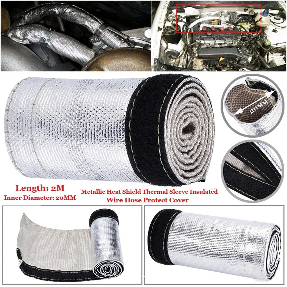 Heat Shield Thermal Sleeve Insulation Wire Hose Cover / 2m / Wire Hose Cover for Fuel Lines