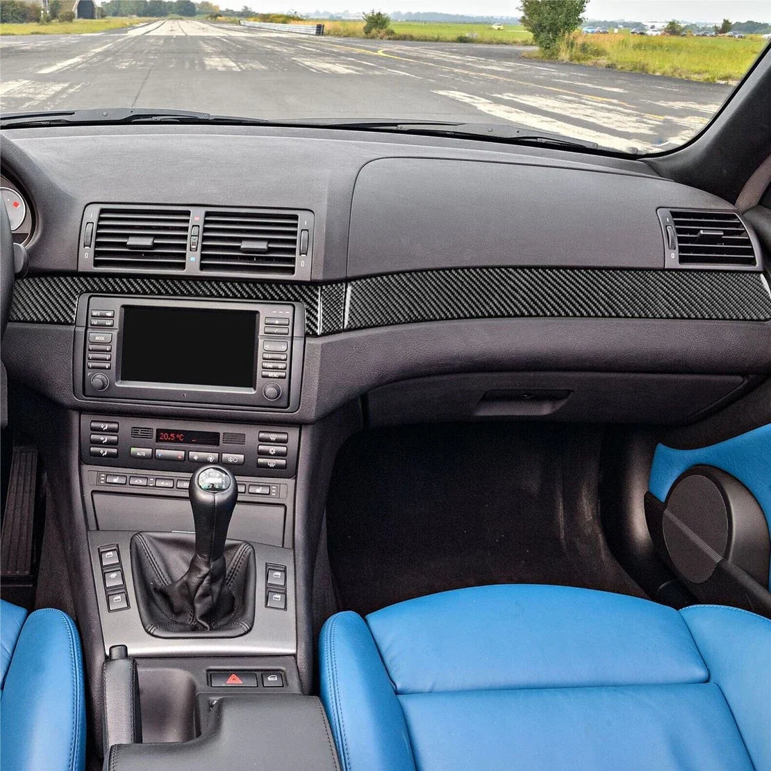 Carbon Fiber Black Dashboard Panel Cover Trim for BMW 3 M3 E46 (1998-2005)