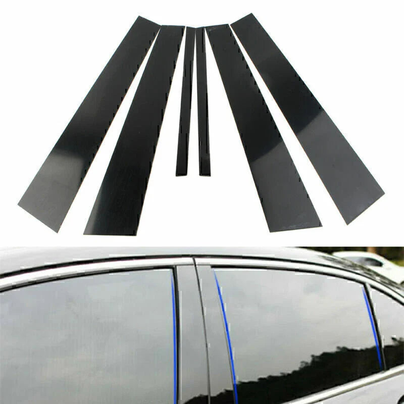 6 Pcs Car Door Trim Cover Kit Black Pillar Posts for Honda Accord (2008-2012)