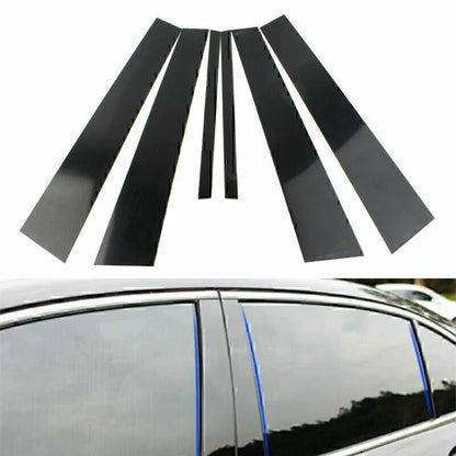 6 Pcs Car Door Trim Cover Kit Black Pillar Posts for Honda Accord (2008-2012)