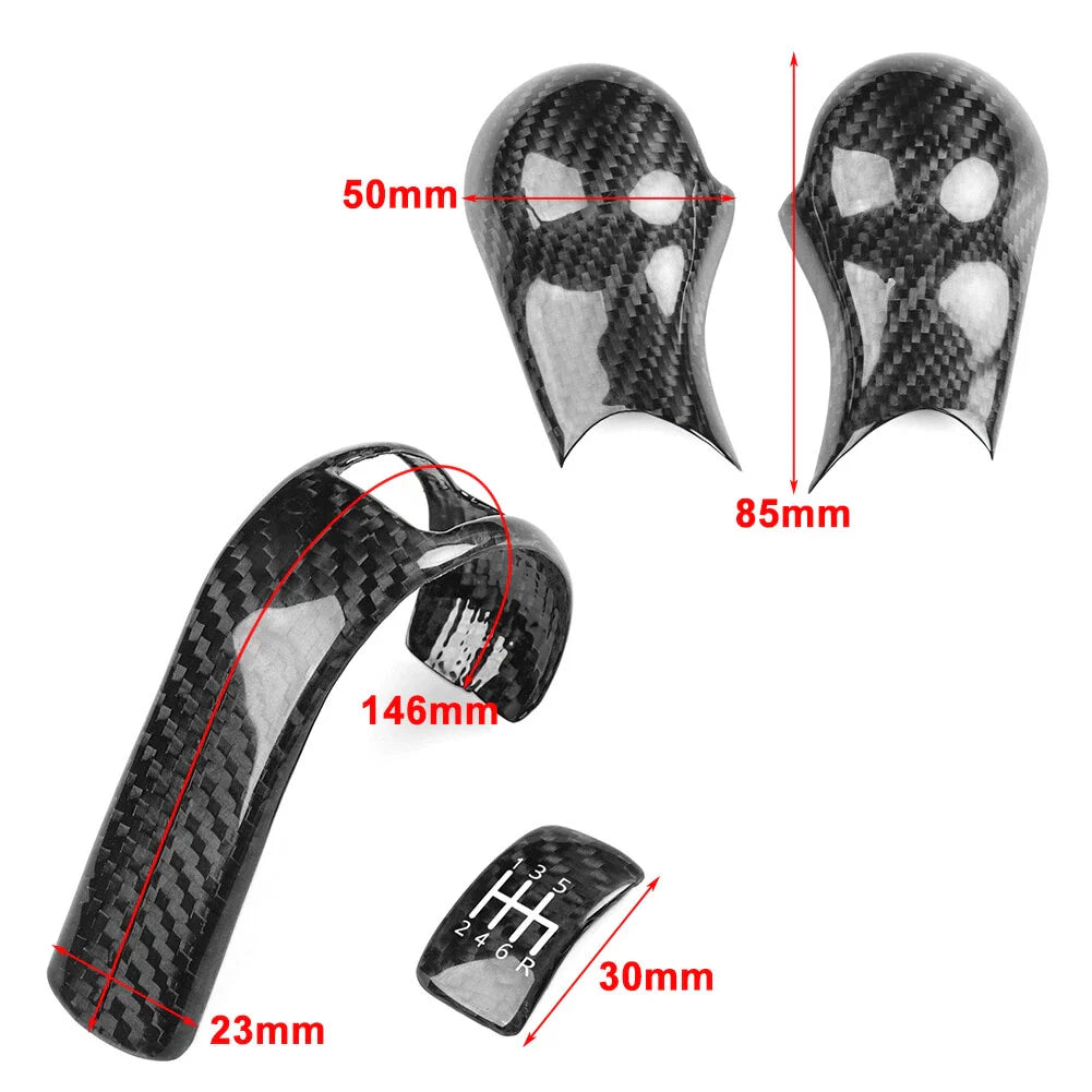4Pcs Carbon Fiber Gear Shift Knob Cover Trim for Nissan 350Z Z33 (2003-2009)