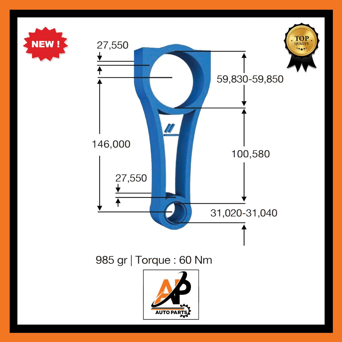 Connecting Rods Heavy Duty Replacement Set for Fiat Ducato 2.3D (2014–2022)