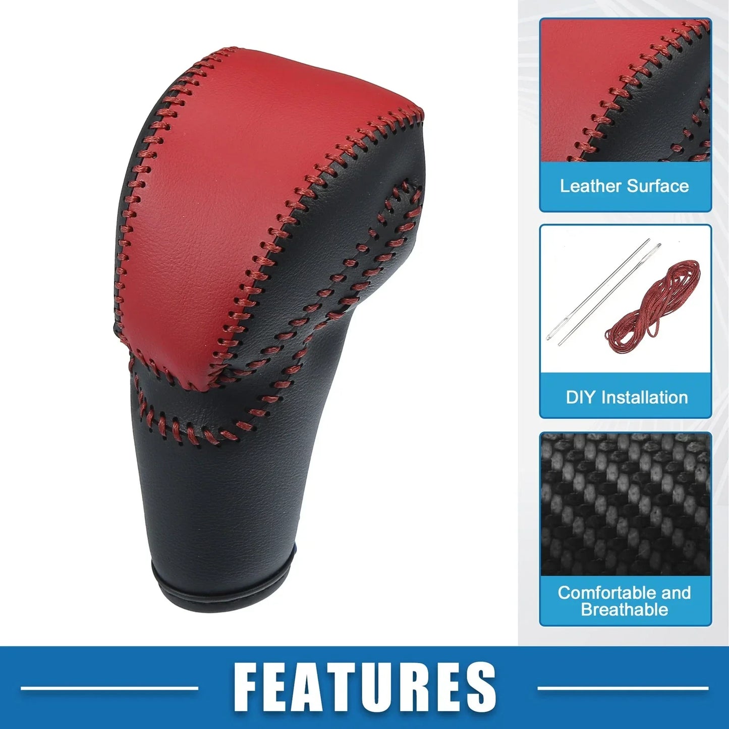 Gear Shifting Knob Cover for Honda Accord 2003-2007 - Black Faux Leather