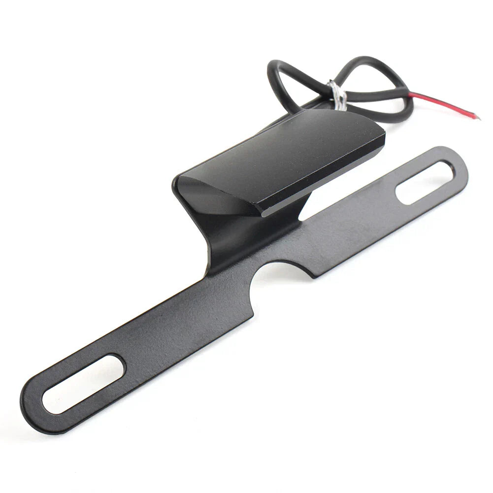 LED Brake Tail Light License Plate Mount Holder Bracket for Motorcycle Black