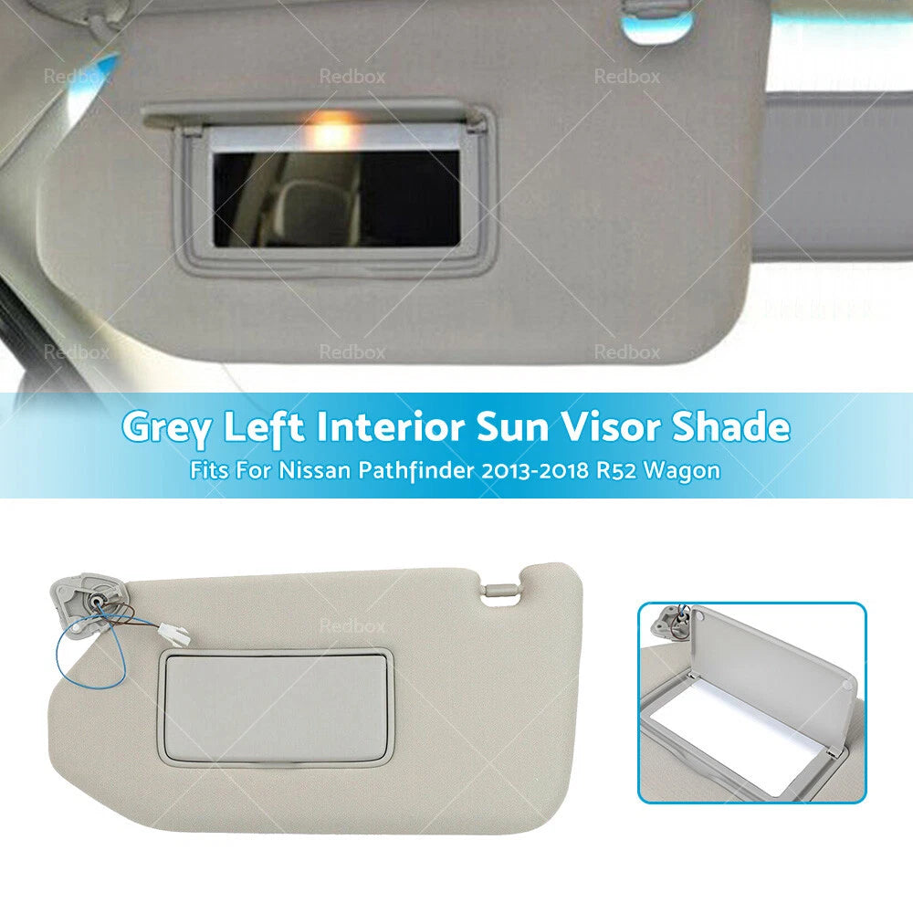 Grey Left Interior Sun Visor for Nissan Pathfinder (2013-2018)