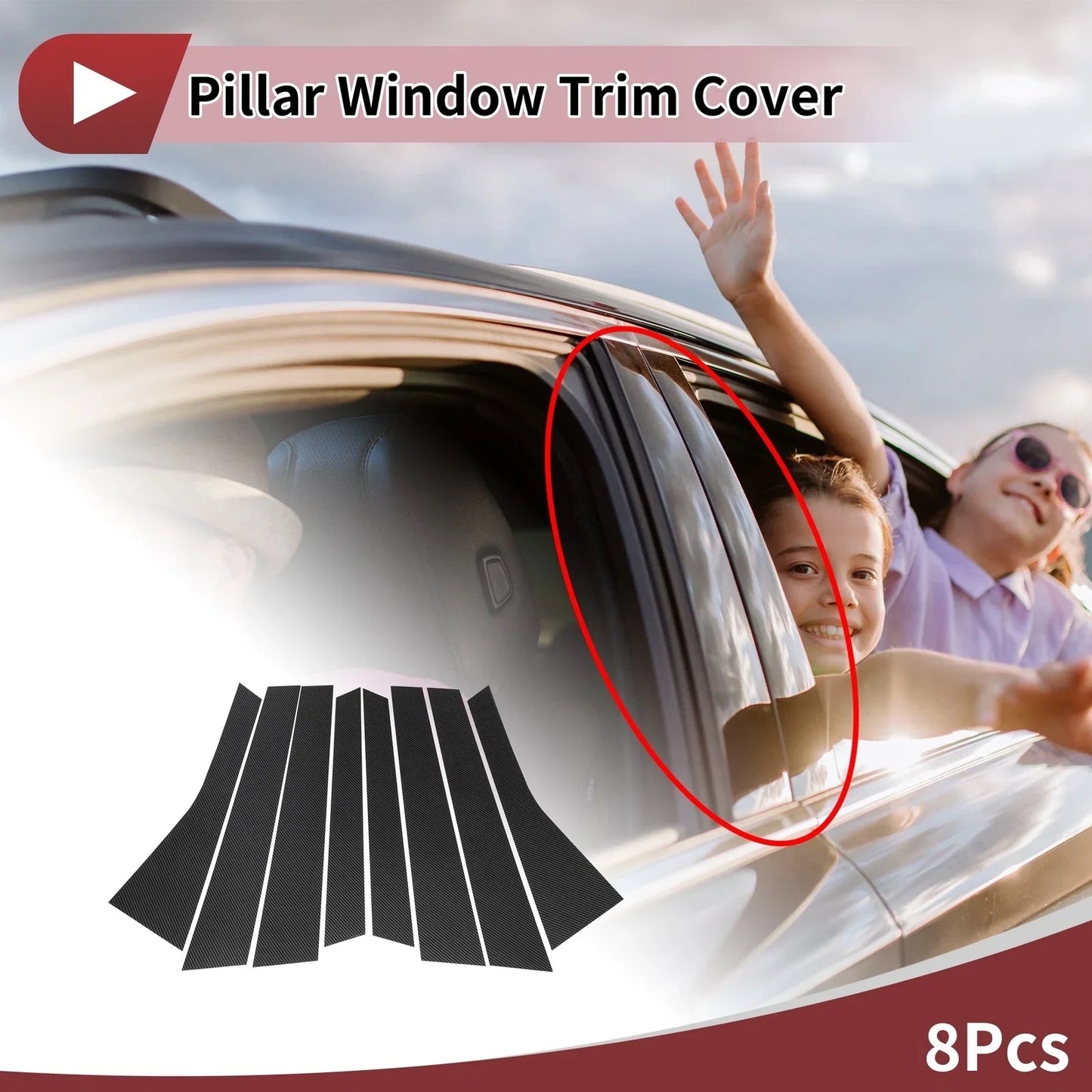 Pillar Window Trim Set for Porsche Cayenne 2010-2017 (8 Pcs)