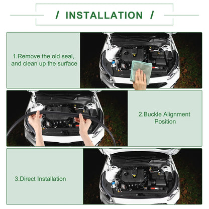 Rear Engine Hood Sealing Strip for Honda Civic (2012-2015) Black 1 x Piece