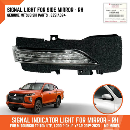 Right Mirror Indicator Light RH for Mitsubishi Triton, Pajero Sport (2015-2023)