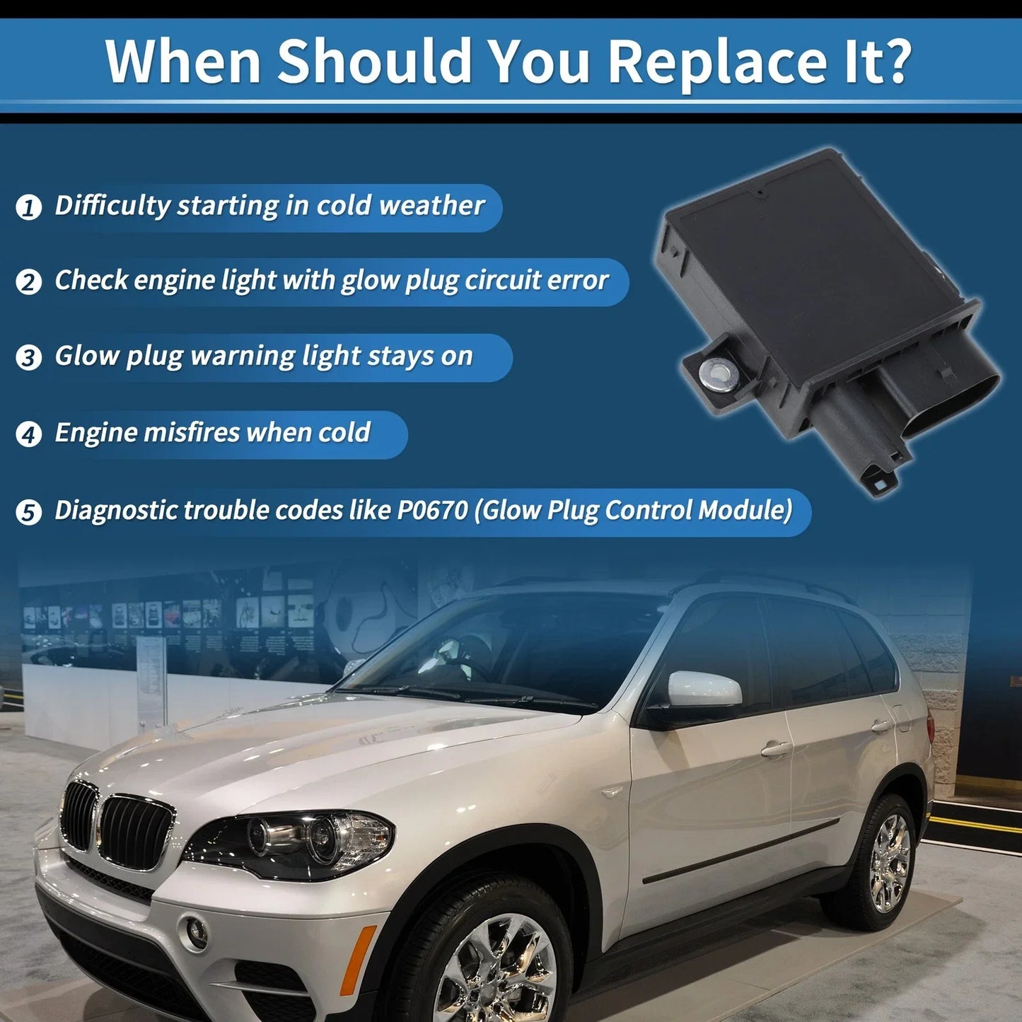 Glow Plug Relay Control Module for BMW E90 325d 335d 3.0 (2006-2010)