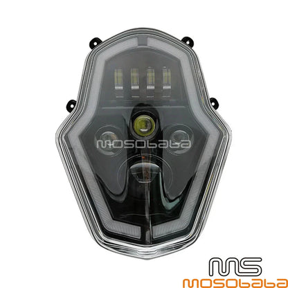 LED Headlight Assembly D-Shaped Projector Lenses for Adventure Motorcycle