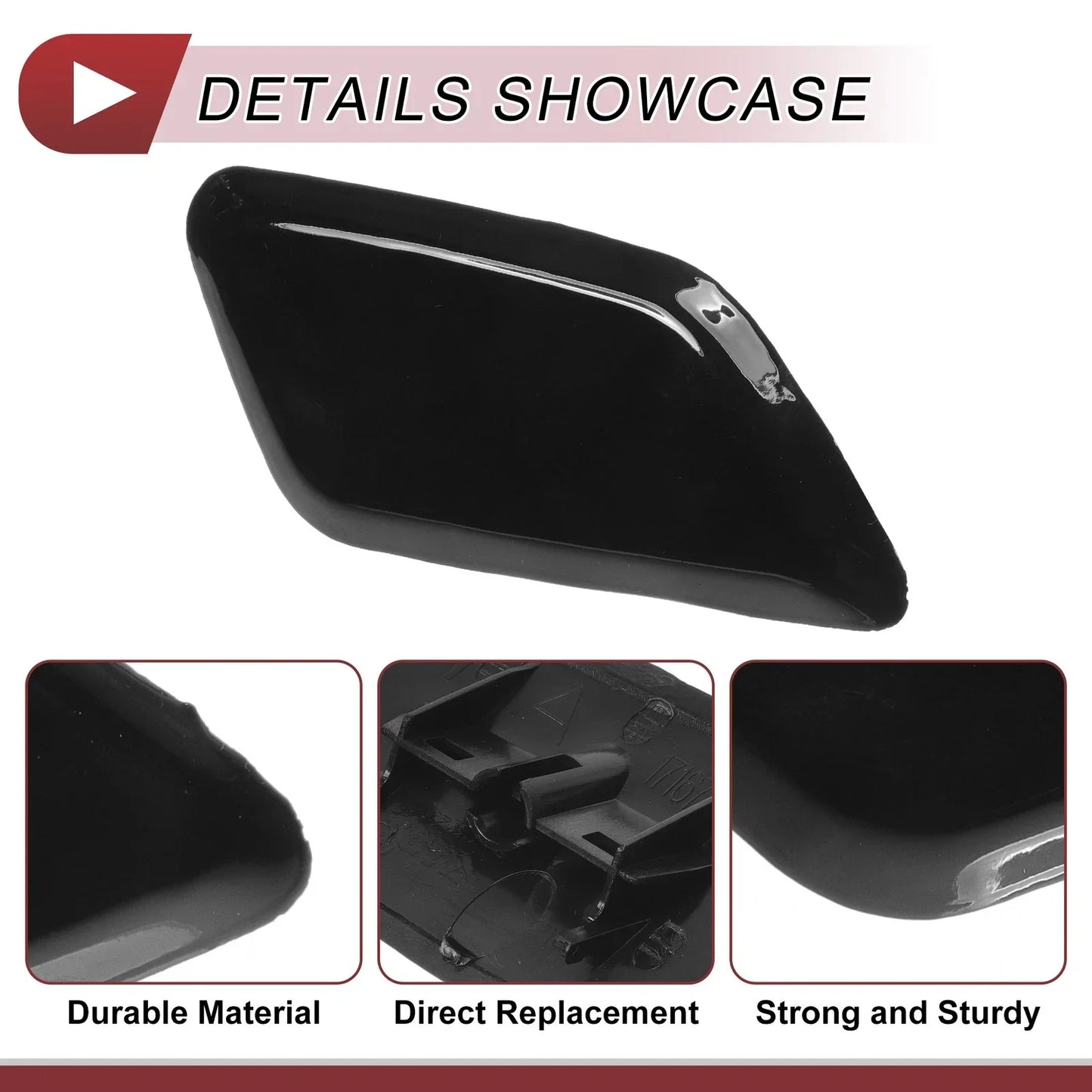 Front Right Washer Nozzle Cover for Honda Odyssey (2009-2014) Black 1 x Cap