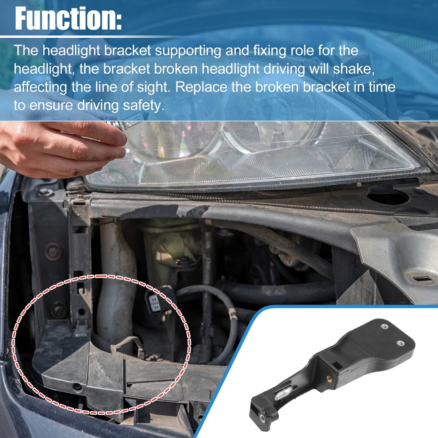 Front Right Headlight Support Bracket for Mercedes Benz W204 (2010-2015)