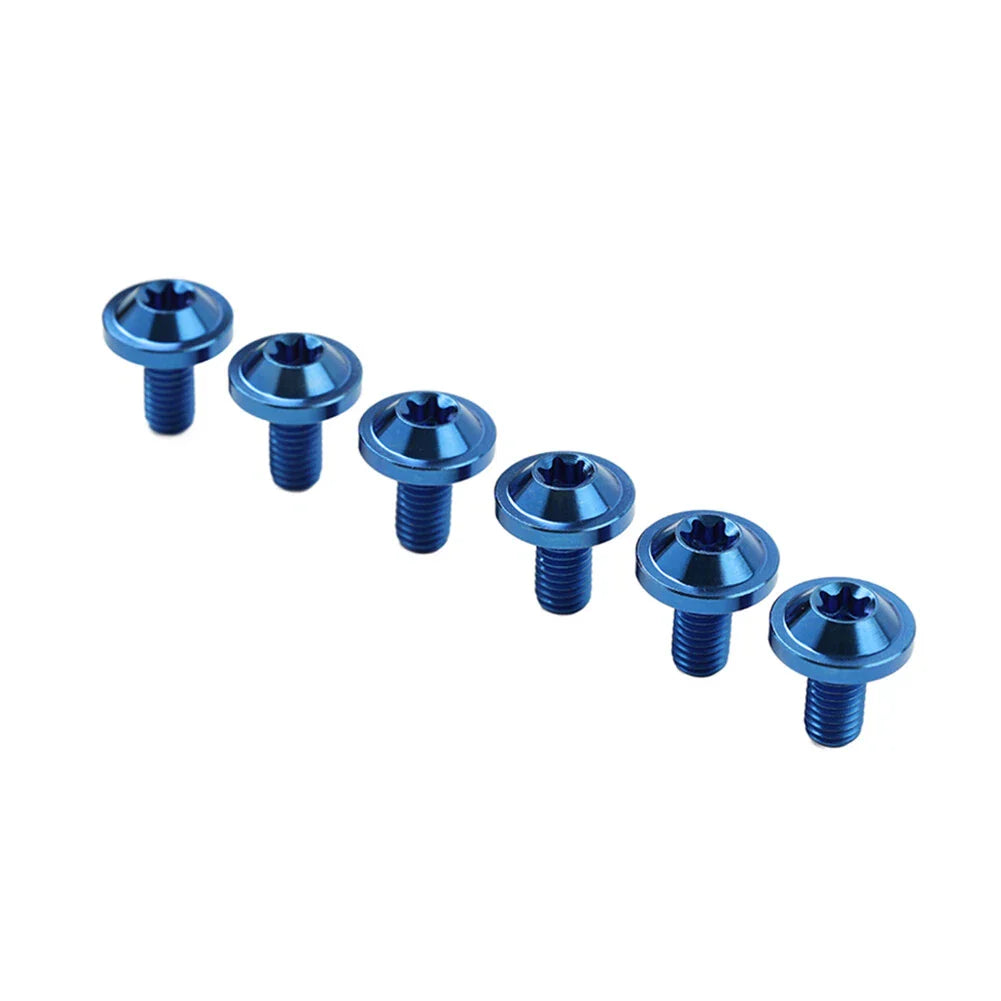 6 x Blue Titanium Alloy M5x25mm Torx Head Bolts for Bike Motor