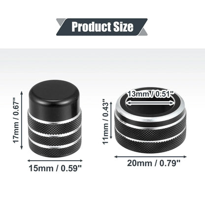5 x Black Air Vent Knob Trim Covers with GPS Navigation for Honda Civic (2022)