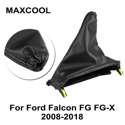 Black Leather Handbrake & T Bar Boot Cover for Falcon FG FGX (08-18)