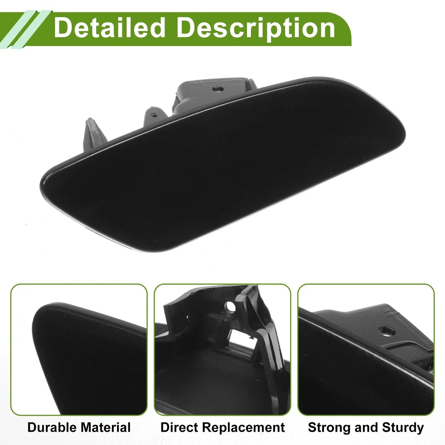 Washer Nozzle Cover for Porsche Panamera 2017-2021 (2 x Black Caps)