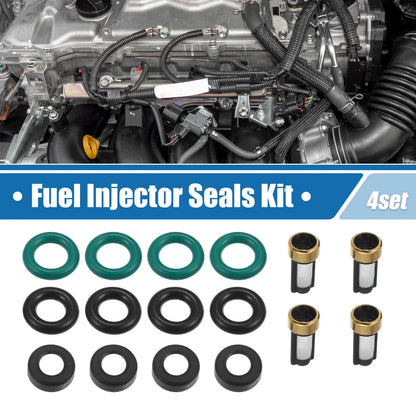 Fuel Injector O-Rings & Seals with Micro Filters for Honda Civic & Acura