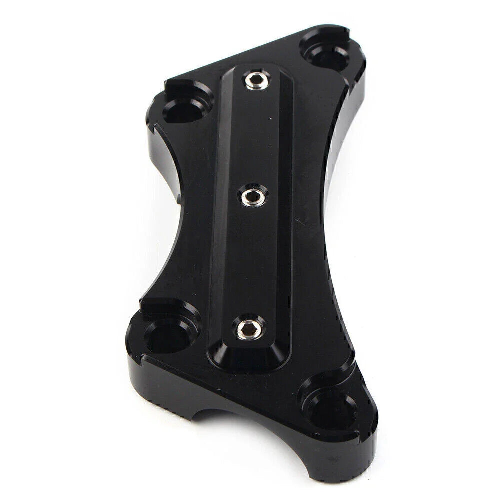 Black Top Handlebar Riser Clamp for Harley Touring Street Road King (2008-2023)